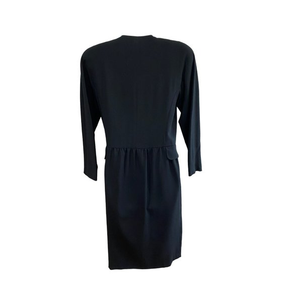 Karin Stevens Vintage 80’s Black Button Down Dress Size 6 - Picture 2 of 5